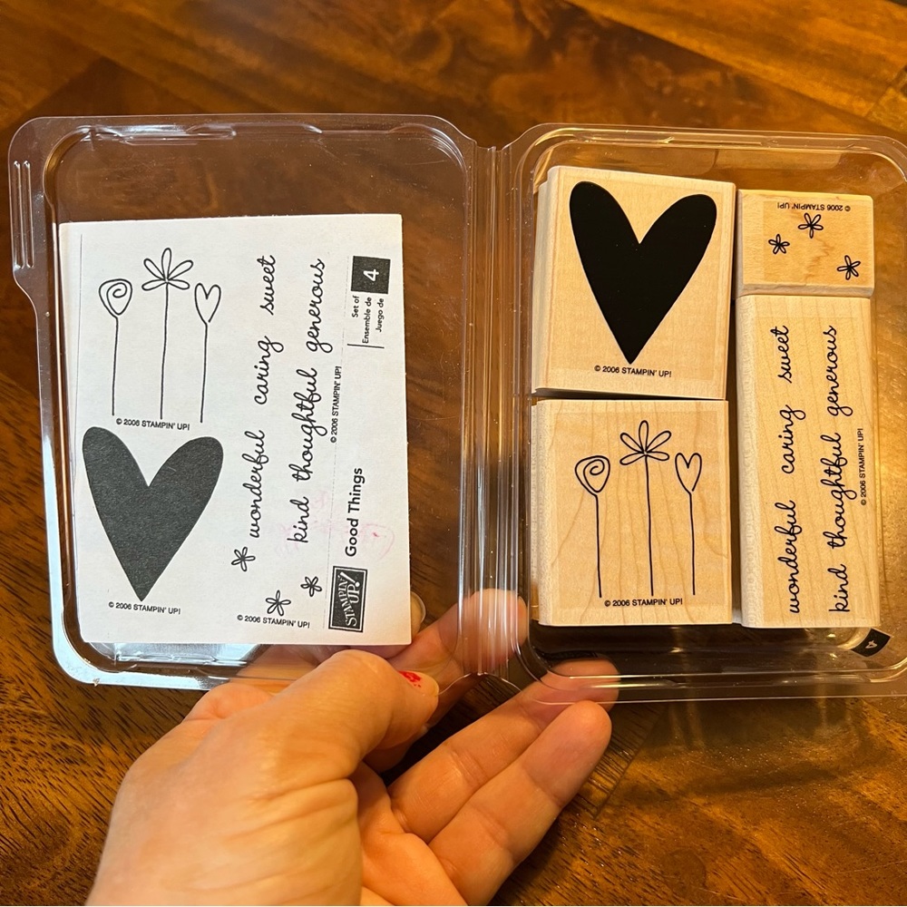 Stampin Up! Good Things set of 4 Wooden Stamp Set